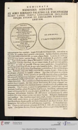 Numisma Aureum Ex Auro Rhenano Palatino [...]