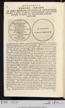 Numisma Aureum Ex Auro Rhenano Palatino [...]