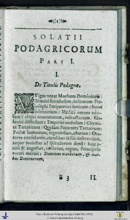 Solatii Podagricorum. Liber I.