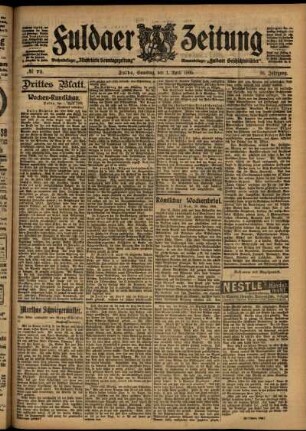 Dritte Ausgabe vom Samstag, den 01. April 1905.