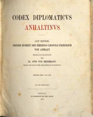 Codex diplomaticus Anhaltinus, 3. 1301 - 1350