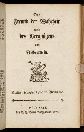 Zweiten Jahrgangs zweites Vierteljahr.