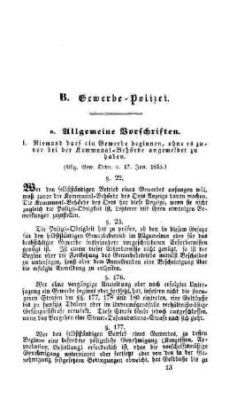 B. Gewerbe-Polizei