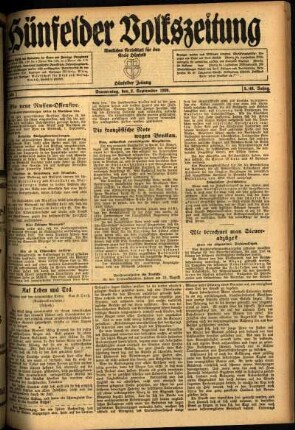 Ausgabe vom Donnerstag, den 02. September 1920.