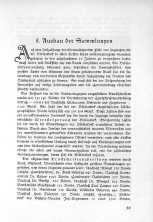 8. Ausbau der Sammlungen