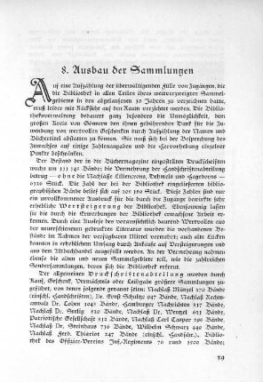 8. Ausbau der Sammlungen