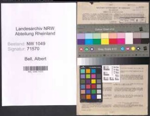 Entnazifizierung Albert Bell , geb. 15.11.1921 ()