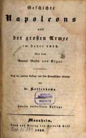 Geschichte Napoleons und der großen Armee im Jahre 1812