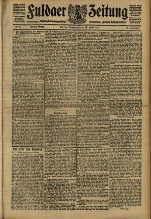 Erste Ausgabe vom Donnerstag, den 27. April 1911.