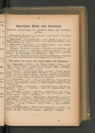 Metrische Maße und Gewichte
