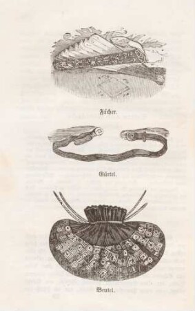 Fächer. Gürtel. Beutel