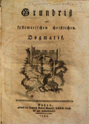 Grundriß zur systematischen christlichen Dogmatik