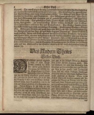 Des Andern Theiles Erstes Buch.