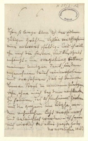 Eigenhändiger Brief mit Unterschrift