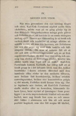 IV. Sånger Och Visor.