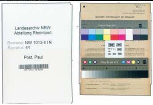 Entnazifizierung Paul Post , geb. 01.10.1906 (Spediteur)