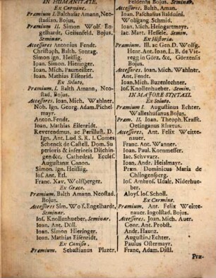 Nomina litteratorum, qui in Electorali et Academico Gymnasio Ingolstadiensi Soc. Jesu ... vel praemiis donati sunt, vel proxime accesserunt, nec non eorum, qui intra annum ... doctrina eminuerunt. 1733
