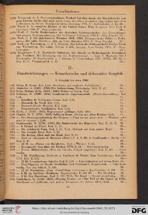 II. Handzeichnungen - Künstlerische und dekorative Graphik