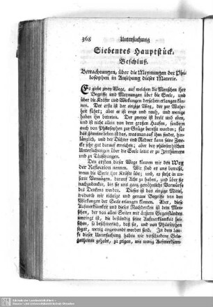Siebentes Hauptstück. Beschluß