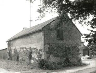 Niederlichtenau-Merzdorf. Bauernhof Nummer 36. Scheune