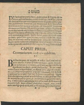 Caput Prius, Centenariorum ... exhibens.
