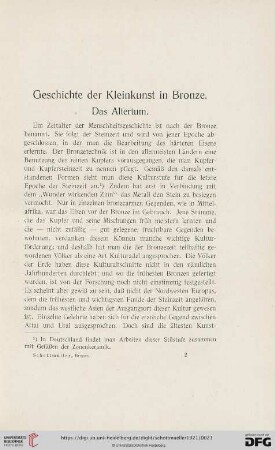 Geschichte der Kleinkunst in Bronze