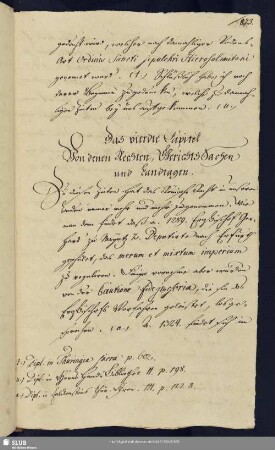 4. Capitel. Von denen Rechten, GerichtsSachen und Landtagen.