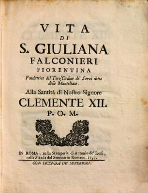 Vita di S. Giuliano Falconieri Fiorentina
