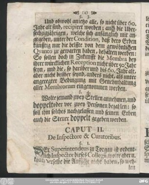 Caput II. De Inspectore & Curatoribus.