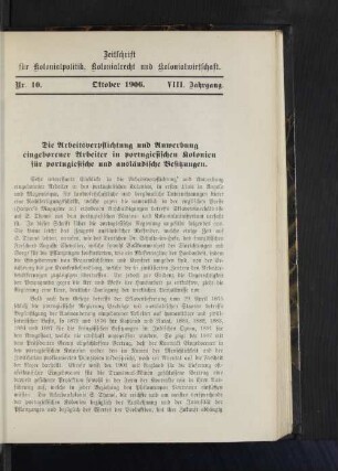 Nr. 10, VIII. Jahrgang