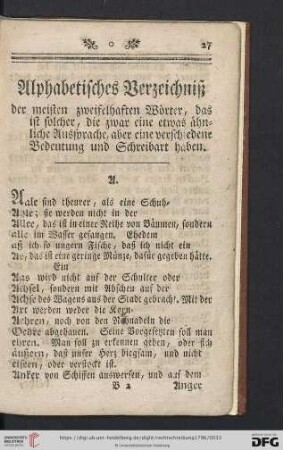 Alphabetisches Verzeichniß der meisten zweifelhaften Woerter [...]