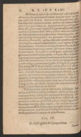 Cap. IX. De Syllogismo & eius partibus.