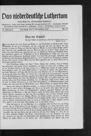 Von der Einfalt