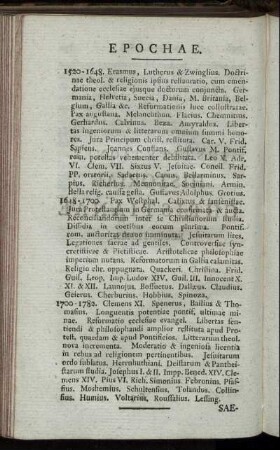 Institutiones Historiae Christianae Recentioris.