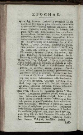 Institutiones Historiae Christianae Recentioris.