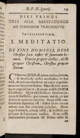 19-27, Meditatio I - II