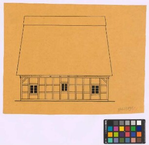 ohne Ort: unbekanntes Haus. Haus (Längs-Ansicht)