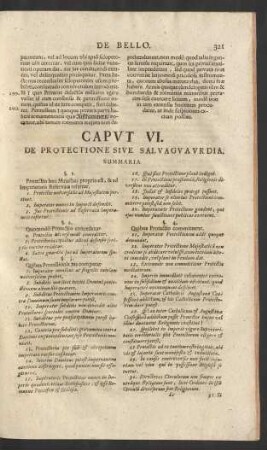 Caput VI. De Protectione Sive Saluaguaurdia.