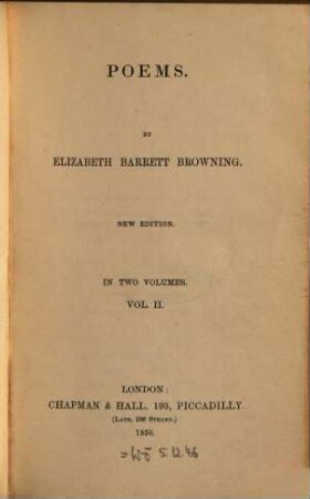 Poems : By Elizabeth Barrett Browning. In two volumes. 2