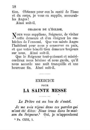 Exercice Pour La Sainte Messe