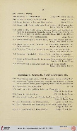 Miniaturen, Aquarelle, Handzeichnungen etc. (Nr. 920-1013)