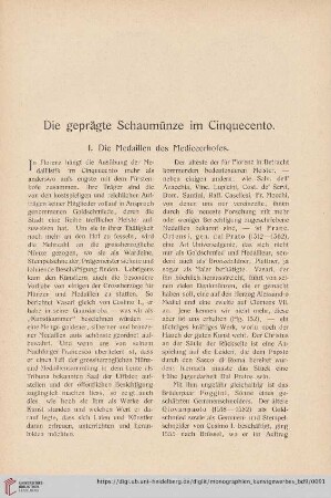 Die geprägte Schaumünze im Cinquecento