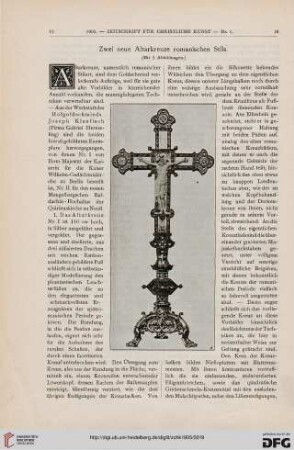 Zwei neue Altarkreuze romanischen Stils