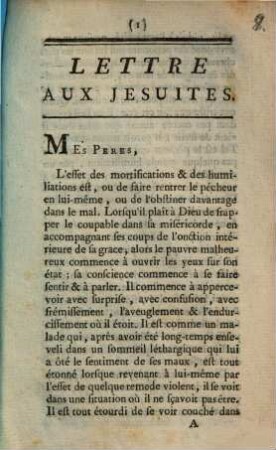 Lettre aux Jésuites