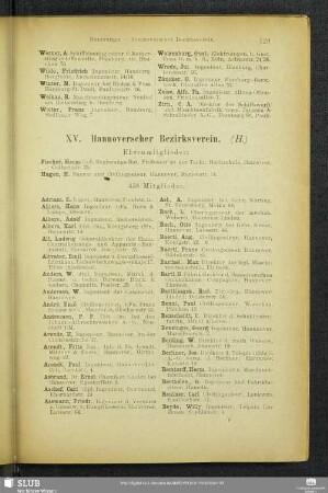 XV. Hannoverscher Bezirksverein.