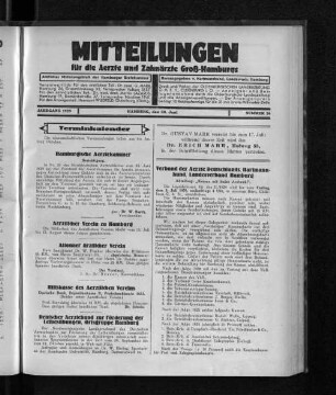 Jahrgang 1929, Hamburg, den 30. Juni, Nummer 26