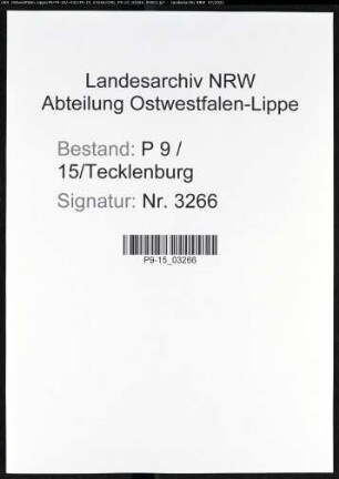 Heiratsregister Standesamt Tecklenburg