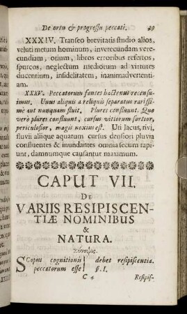 Caput VII. De Variis Resipiscentiӕ Nominibus & Natura