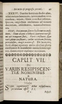 Caput VII. De Variis Resipiscentiӕ Nominibus & Natura