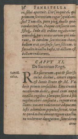 Caput XI. De Sacrorum Rege